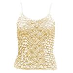 Camisas de Popcorn Moneda Fishscale con mangas de espagueti - Vanilla
