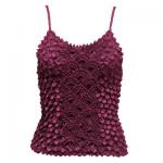 Camisas de Popcorn Moneda Fishscale con mangas de espagueti - Merlot
