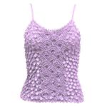 Camisas de Popcorn Moneda Fishscale con mangas de espagueti - Lilac
