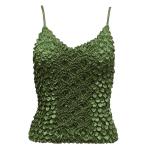Camisas de Popcorn Moneda Fishscale con mangas de espagueti - Moss