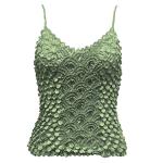 Camisas de Popcorn Moneda Fishscale con mangas de espagueti - Sage