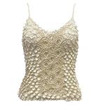 Camisas de Popcorn Moneda Fishscale con mangas de espagueti - Oatmeal
