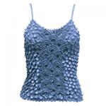 Camisas de Popcorn Moneda Fishscale con mangas de espagueti - Dutch Blue