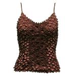 Camisas de Popcorn Moneda Fishscale con mangas de espagueti - Chocolate