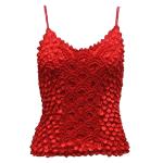 Camisas de Popcorn Moneda Fishscale con mangas de espagueti - Red