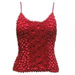 Camisas de Popcorn Moneda Fishscale con mangas de espagueti - Crimson
