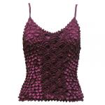 Camisas de Popcorn Moneda Fishscale con mangas de espagueti - Plum