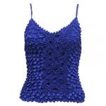 Camisas de Popcorn Moneda Fishscale con mangas de espagueti - Royal Blue