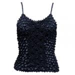 Camisas de Popcorn Moneda Fishscale con mangas de espagueti - Deep Midnight