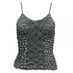 Camisas de Popcorn Moneda Fishscale con mangas de espagueti - Dark Grey