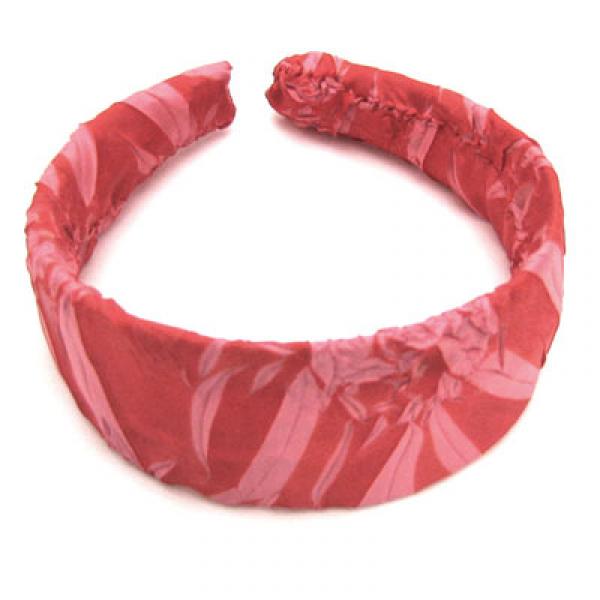 Wholesale 649 - Fabric Covered Headbands  ORG - Scarlet-Flamingo<BR> Origami Headband - 