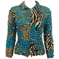 Coin - Cardigan - Zebra Aqua-Brown