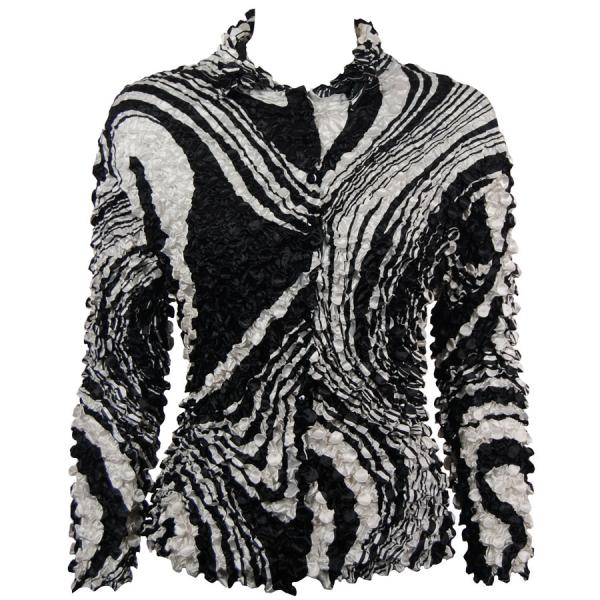 Wholesale 691 - Coin Style - Cardigan Swirl Black-White - One Size Fits Most