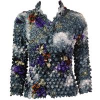 Coin - Cardigan - Floral - Charcoal-Purple