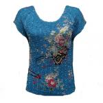 Magic Crush Cap Sleeve - Satin -  China Teal