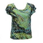 Magic Crush Cap Sleeve - Satin -  Lime-Aqua Peacock