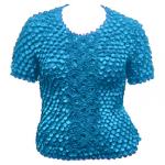 Tama&Atilde;&plusmn;o  Queen- camisas de Popcorn de Fishscale Moneda - Turquoise