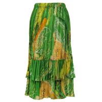 Skirts - Satin Mini Pleat - Tiered -  Swirl Green-Gold
