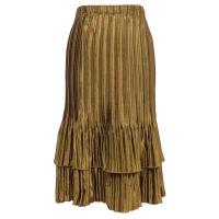Skirts - Satin Mini Pleat - Tiered - Solid Taupe