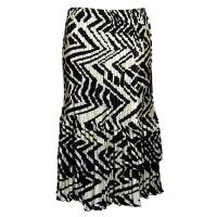 Skirts - Satin Mini Pleat - Tiered -  Block Print Black-Ivory