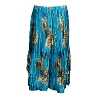 Skirts - Satin Mini Pleat - Tiered -  Taupe on Teal