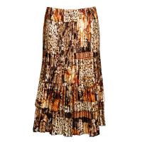 Skirts - Satin Mini Pleat - Tiered -  Multi Animal Floral
