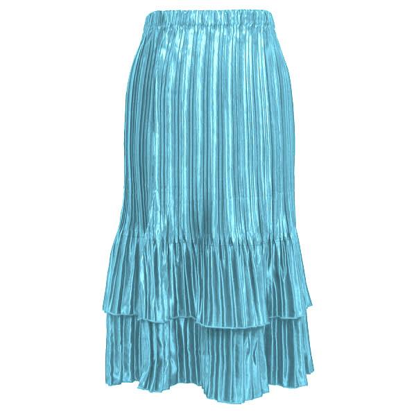 Wholesale 1554 - Satin Mini Pleat 3/4 Sleeve Dresses Solid Aqua - One Size Fits Most