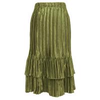 Skirts - Satin Mini Pleat - Tiered - Solid English Ivy