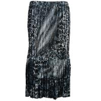 Skirts - Satin Mini Pleat - Tiered -  Reptile Black - Grey