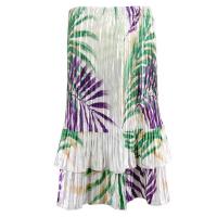 Skirts - Satin Mini Pleat - Tiered -  Palm Leaf Green-Purple