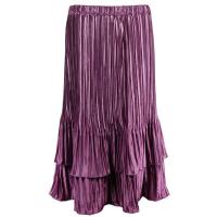 Skirts - Satin Mini Pleat - Tiered - Solid Eggplant