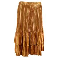 Skirts - Satin Mini Pleat - Tiered - Solid Gold