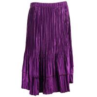 Skirts - Satin Mini Pleat - Tiered - Solid Purple