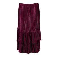 Skirts - Satin Mini Pleat - Tiered - Solid Ruby