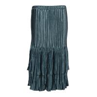 Skirts - Satin Mini Pleat - Tiered - Solid Pewter