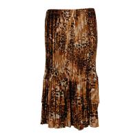 Skirts - Satin Mini Pleat - Tiered -  Golden Leopard