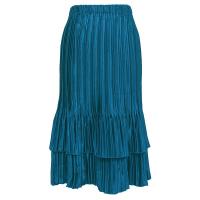 Skirts - Satin Mini Pleat - Tiered - Solid Teal
