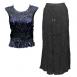 Black-Periwinkle Origami - Black Long Skirt