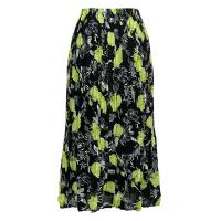 Skirts - Georgette Mini Pleat - Ankle Length -  Black-Kiwi Floral