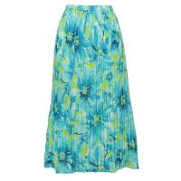 Skirts - Georgette Mini Pleat - Ankle Length -  Daisies - Aqua