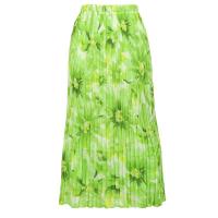 Skirts - Georgette Mini Pleat - Ankle Length -  Daisies - Green