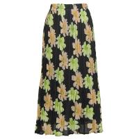 Skirts - Georgette Mini Pleat - Ankle Length -  Hibiscus Peach-Green