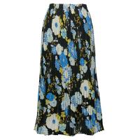 Skirts - Georgette Mini Pleat - Ankle Length -  Mums Blue-Black