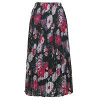 Skirts - Georgette Mini Pleat - Ankle Length -  Mums Pink-Black