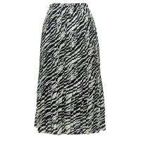 Skirts - Georgette Mini Pleat - Ankle Length -  Zebra Stripe
