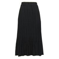 Skirts - Georgette Mini Pleat - Ankle Length - Solid Black