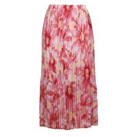 Skirts - Georgette Mini Pleat - Ankle Length -  Daisies - Pink