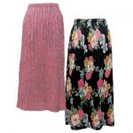 Skirts - Magic Crush Reversible - Satin -  Black Floral reverses to Solid Dusty Rose