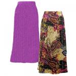 Skirts - Magic Crush Reversible - Satin -  Paisley Plaid Magenta reverses to Solid Orchid