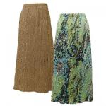 Skirts - Magic Crush Reversible - Satin -  Lime-Aqua Peacock reverses to Solid Taupe